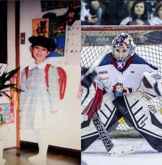 일본여자아이스하키 골리 후지모토 나나. [후지모토 인스타그램]