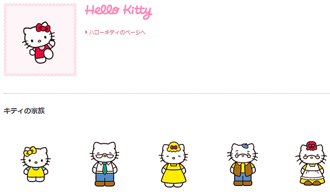 헬로 키티 가족. 사진| 산리오 홈페이지