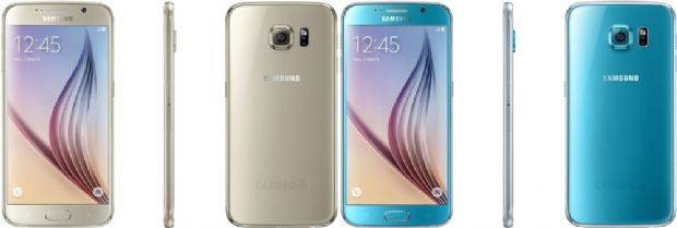 갤럭시S6 골드플래티넘, 블루토파즈 색상. (사진=삼성전자)