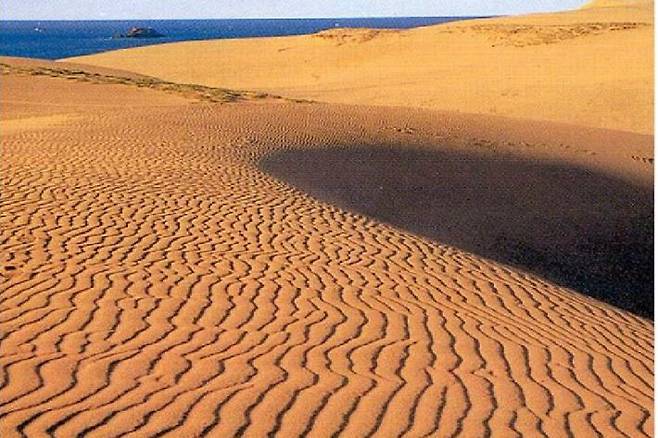 바다와 사막이 공존하는 돗토리 사구. 일본 3대 사구 중 하나로 최대 규모를 자랑하며 이곳에선 자연의 장대함 마저 느껴진다. (사진=웹투어 제공)