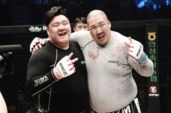 김재훈(왼쪽)과 허재혁. 로드FC 제공