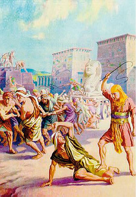 애굽에서 이스라엘 민족들이 노역에 시달리는 모습.