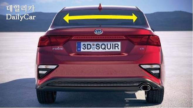 K3 (평면에 가까운 뒷 유리창)