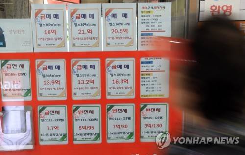 양도세 중과 시행 이후 설렁한 중개업소 [연합뉴스 자료사진]