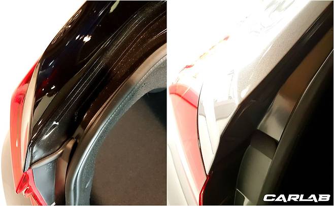 그랜저(좌)와 G80(우)은 철판이 드러나있다