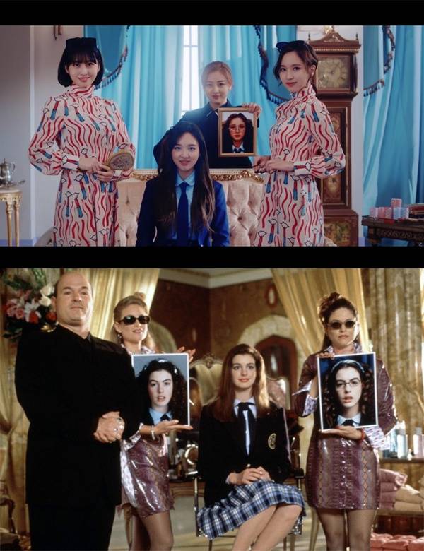영화 [프린세스 다이어리] 속 앤 해서웨이를 패러디한 트와이스 나연. ⓒJYP, 월트디즈니컴퍼니코리아