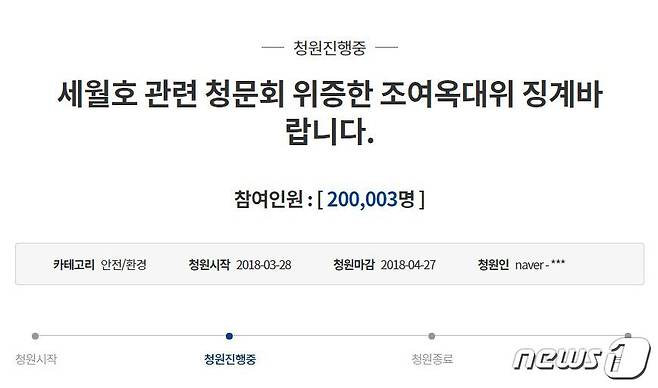 (청와대 국민청원 게시판 캡처) © News1