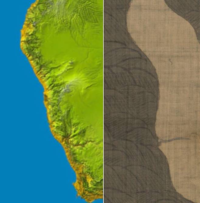 NASA지도와 강리도 ⓒ김선흥