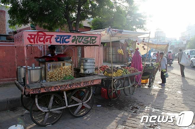 다양한 간식거리부터 과일, 채소 등을 판매하는 노점상들© News1
