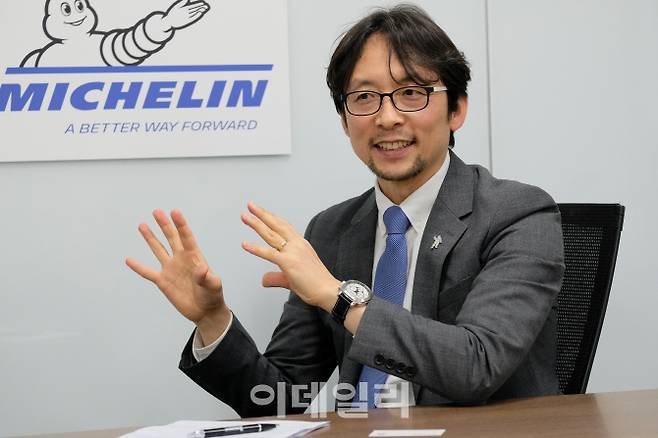 이주행 미쉐린코리아 사장이 서울 삼성동 미쉐린코리아 본사에서 인터뷰 하고 있다. 미쉐린코리아 제공