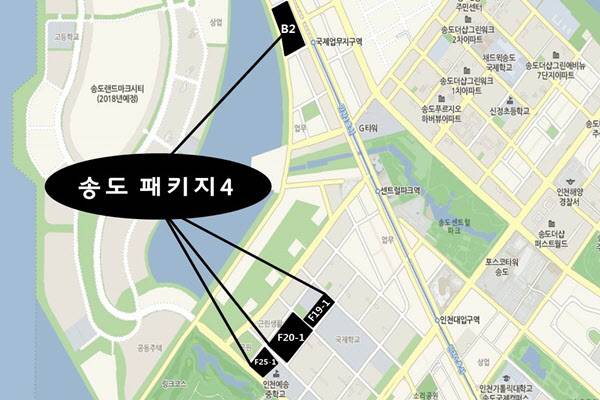 송도 패키지4 위치. /땅집고