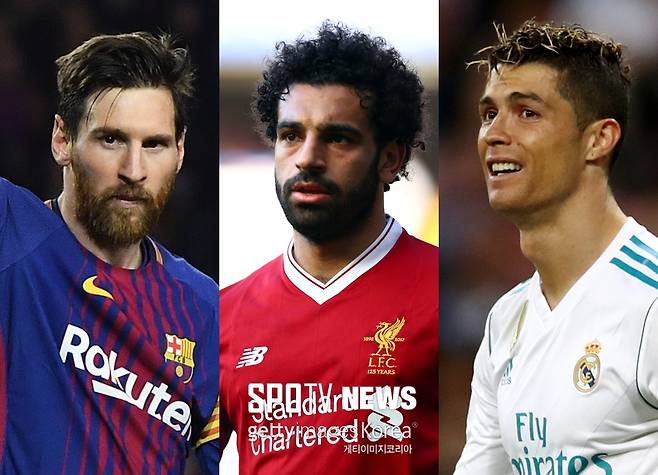 ▲ 왼쪽부터 메시, 살라, 호날두