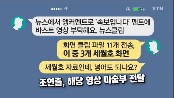 '전지적 참가 시점' 제작진이 주고받은 카카오톡 대화 내용. [사진 YTN]