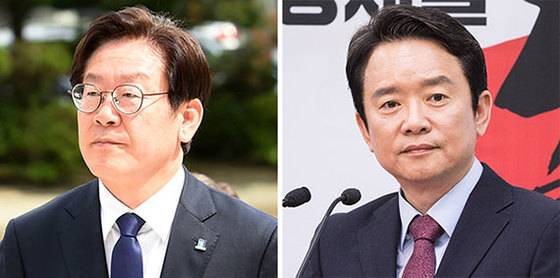 경기지사 선거에 나서는 이재명(왼쪽) 더불어민주당 후보와 남경필 자유한국당 후보 [중앙포토]