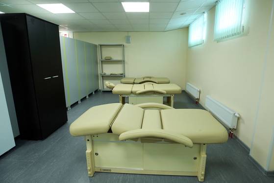 스파르타크 훈련장 내 선수들이 마사지를 받는 공간. [연합뉴스]