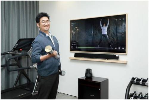 '래미안 IoT 홈 랩' 운동방 [삼성물산 제공=연합뉴스]