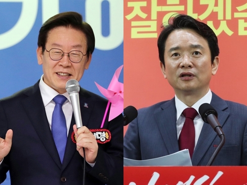 더불어민주당 이재명 후보, 자유한국당 남경필 후보