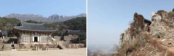 달마산을 병풍처럼 두른 미황사 / 바위 끝에 매달린 도솔암