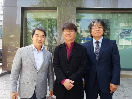 ◇왼쪽부터 체조의 조성동 감독, 복서 출신 박기철과 이남의. <사진제공=조영섭 문성길복싱클럽 관장>