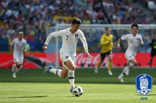 손흥민이 측면에서 고군분투했지만 득점은 없었다. [사진=대한축구협회]