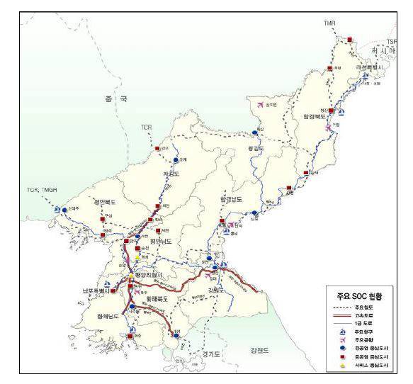 북한 SOC 현황. 출처=박홍근 의원실, LH