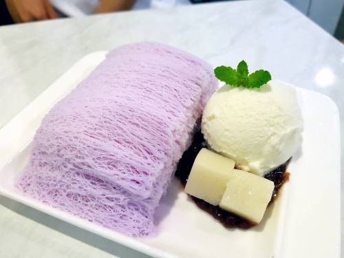 티라벤토 자색고구마 실타래 빙수