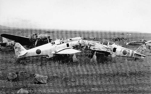 제주 알뜨르비행장의 일본군 비행기 [출처 미국 내셔널아카이브즈]