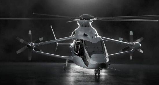 지난해 파리 에어쇼에서 시연용으로 선보인 '레이서'. 레이서는 양력을 얻기 위한 날개, 전방 추력을 위한 프로펠러 등을  추가로 장착해 시속 400㎞ 이상의 속도로 비행할 수 있습니다. [사진=에어버스 헬리콥터스 홍보영상 캡처]