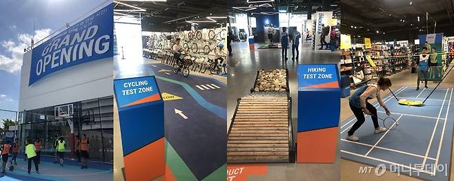 데카트론 매장에 마련된 농구장 등 체험공간/사진=양성희 기자