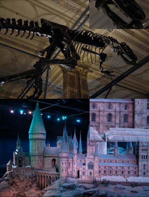 위는 대영박물관에서 찍은 사진으로 ISO 1600, 아래는 해리포터 스튜디오에서 찍은 호그와트 대형 모형으로 ISO 200이다. 어두운데서 찍었는데도 명암 표현이 좋고 화질 역시 좋은 편이다. /김범수 기자