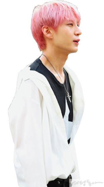 빅스 레오의 핑크 헤어.