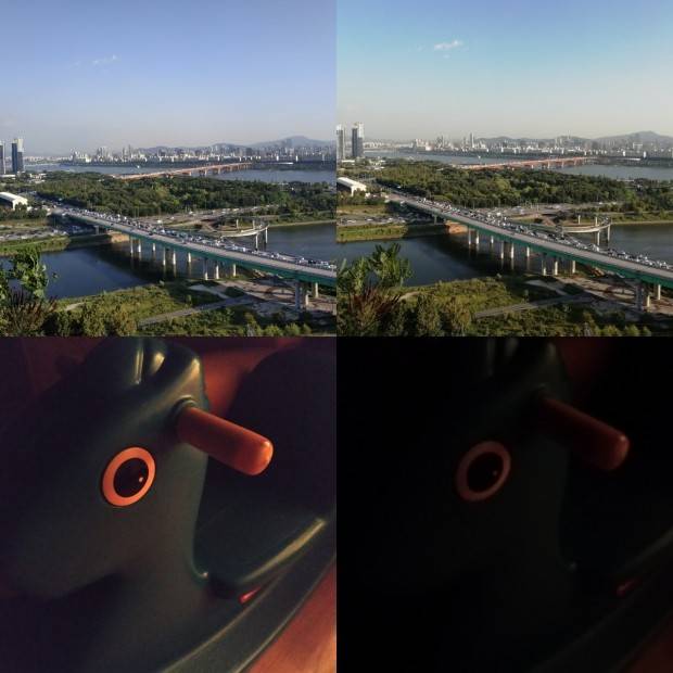 샤오미 홍미노트5(좌측 위아래)와 화웨이 노바 라이트2(우측 위아래)의 카메라는 전반적으로 우수하다. 다만 어두운 환경에서는 홍미노트5가 노바 라이트2 보다 뛰어났다.