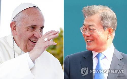 교황청 "교황-문 대통령, 18일 정오 면담" (서울=연합뉴스) 프란치스코 교황과 문재인 대통령이 오는 18일 바티칸에서 직접 얼굴을 맞댄다. 그렉 버크 교황청 대변인은 9일 성명을 내고 "프란치스코 교황이 오는 18일 정오에 문재인 대통령과 교황청에서 개별 면담을 할 예정"이라고 발표했다.  [연합뉴스 자료사진]    photo@yna.co.kr  (끝)