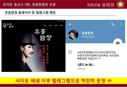 유흥탐정은 폐쇄된 것으로 알려졌으나 텔레그램으로 온라인상 장소를 옮겨 성업 중인 것으로 확인됐다.