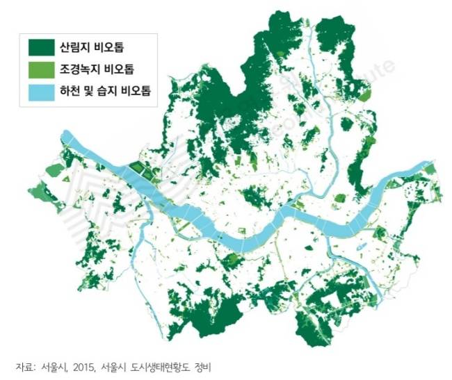 서울시 녹지 현황. [제공=서울연구원]