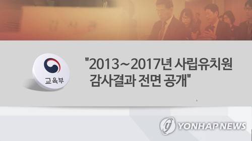 사립유치원 감사결과 공개 (CG) [연합뉴스TV 제공]