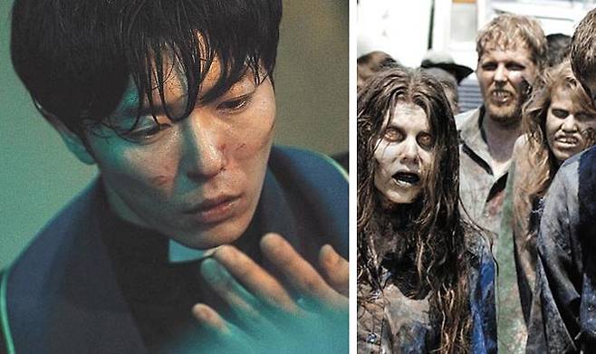(왼쪽부터) 악령을 쫓는 이야기를 담은 OCN 드라마‘손 the guest’, 시즌 9까지 나온 미국 AMC의 좀비 드라마‘워킹 데드’. /OCN·AMC