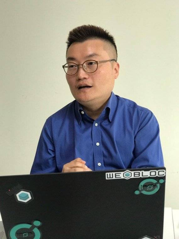 블록체인 광고 프로젝트 ‘위블락’을 주도하고 있는 홍준 애드포스 인사이트 대표가 파이낸셜뉴스 블록포스트와 인터뷰하고 있다. /사진=김미희 기자