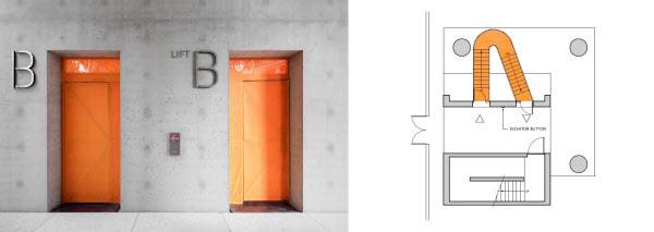 김 교수가 서울 용산구 아모레퍼시픽본사 공사현장에 설치한 '진짜와 가짜 사이'. /ⓒ배지훈, 김이홍