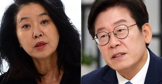 배우 김부선(왼쪽)과 이재명 경기지사(오른쪽) [뉴스1]