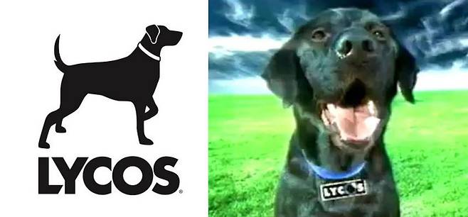 라이코스의 마스코트인 래브라도 리트리버는 광고에도 다수 출연했다