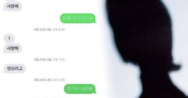 충남 논산의 한 고등학교에서 기간제 여교사 A씨가 제자와 부적절한 관계를 가졌다는 의혹이 제기됐다. 사진은 A씨와 제자 B군과 주고받은 카카오톡 대화내용 캡처. [중앙포토]