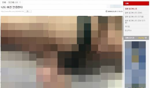 여자친구의 나체를 촬영해 '여친 인증'을 벌이고 있는 일간베스트 회원들./사진=일간베스트 캡처