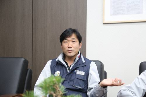 김재민 한국남동발전노조 영동지부장. [사진 = 한경우 기자]