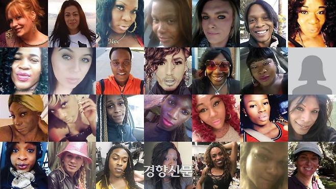 혐오 범죄로 희생된 트랜스젠더들. Courtesy of Human Rights Campaign.