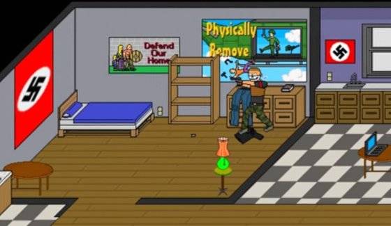 유대인, 흑인 등을 사살하는 네오나치 게임 앵그리 고이. [앵그리고이 캡쳐]