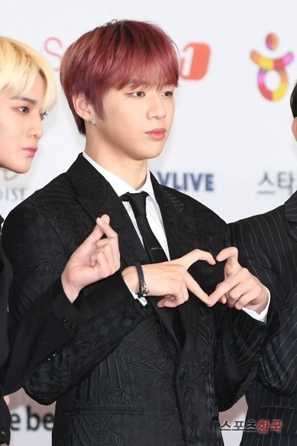 '2018 아시아 아티스트 어워즈(AAA)' 레드카펫 행사에 참석하고 있는 워너원 강다니엘. 사진=장동규 기자 jk31@hankooki.com