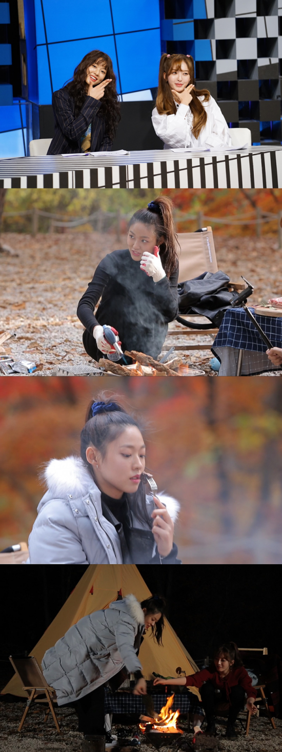 '가로채!널'에서 AOA 설현·찬미가 캠핑 요리 먹방을 선보였다. 사진=SBS 제공