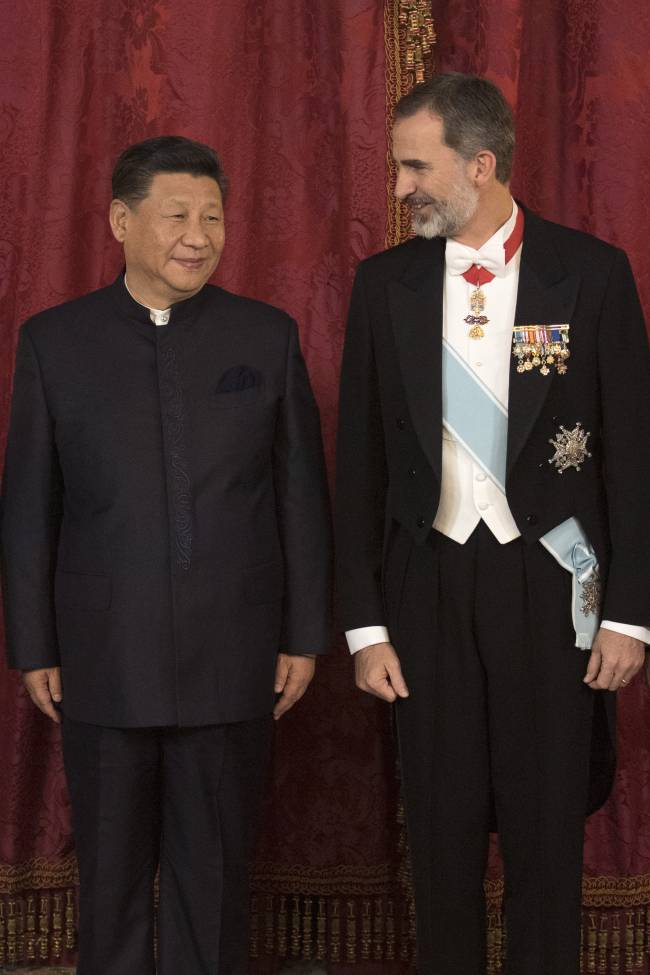 시진핑 주석과 펠리페 6세 스페인국왕［AP연합뉴스］