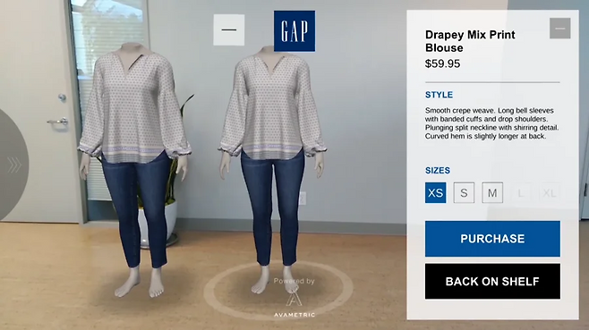 가상 피팅으로 맞춤형 쇼핑을, ‘DressingRom by Gap’